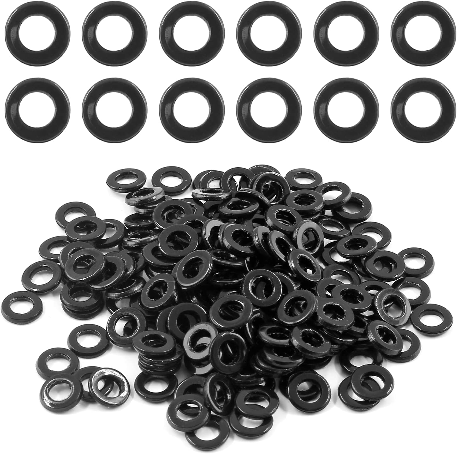 Bivethoi 200pcs M3 Nylon Flat Washers, 3mm ID 6mm OD 1mm Thickness Plastic Spacer, Sealing Washer for Water Hose Faucet Pipe