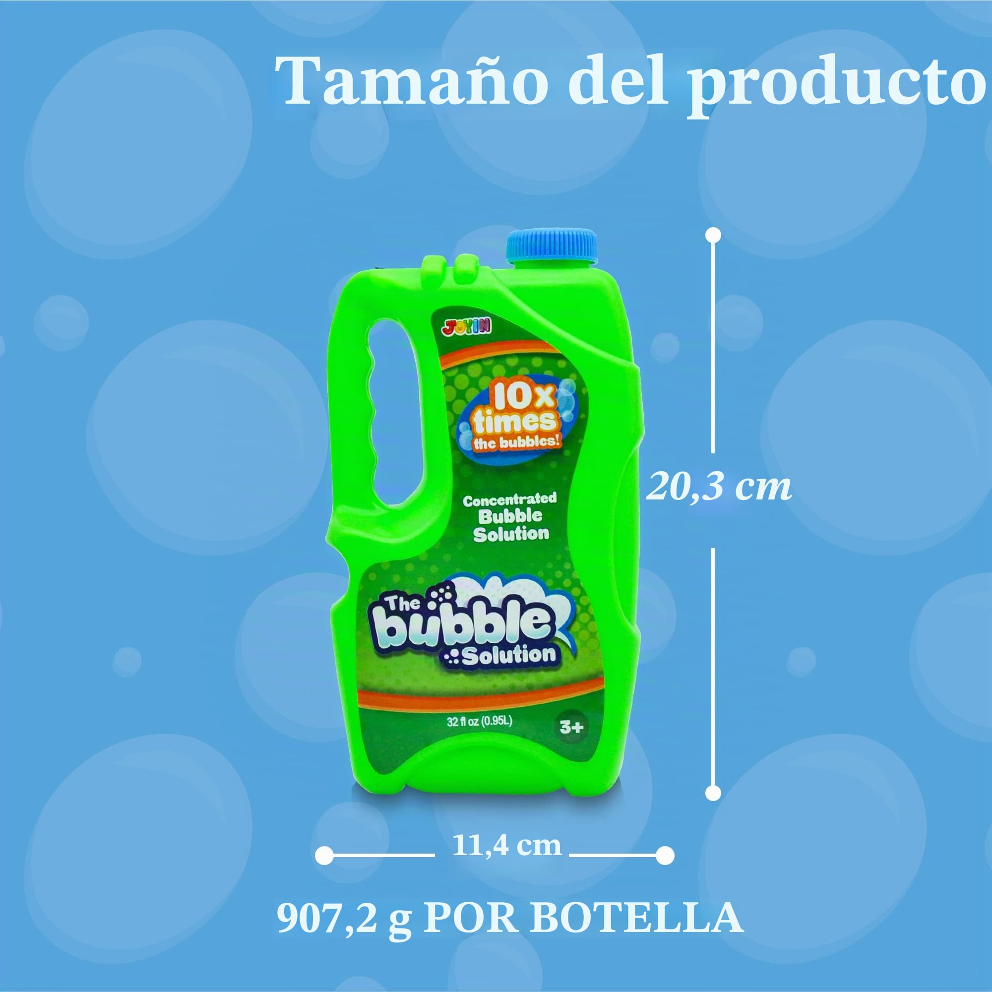 JOYIN 2 x 0,95 liquido pompas de jabón de(hasta 19 litros), solución para Burbujas Grandes, CONCENTRADA para máquina de Burbujas, Pistola, Varita mágica, Pascua, Verano para niños y niñas, Juguetes