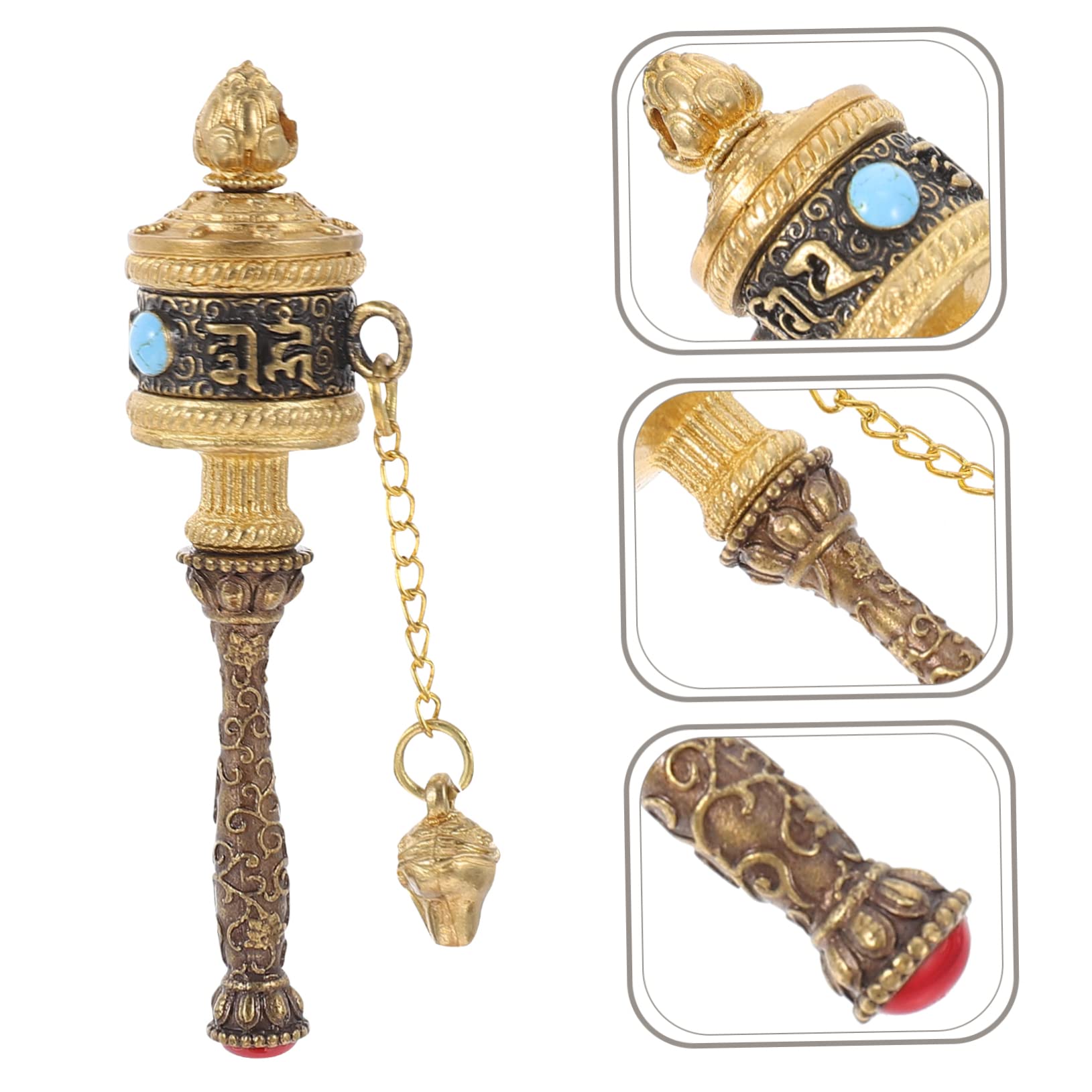 Koło modlitewne, Wheel Tibetan Handheld Prayer Hand-Cranked for Meditation Yoga Home Office