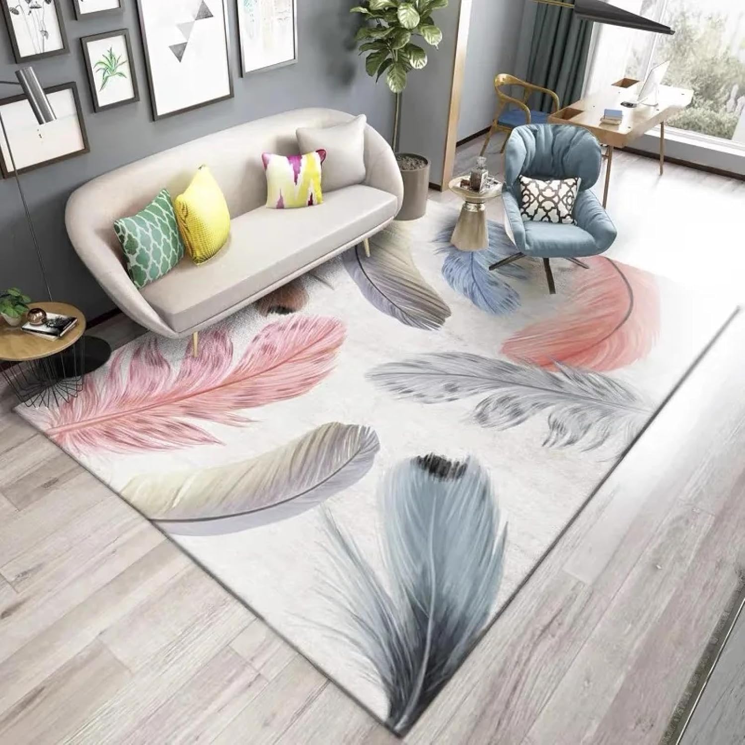 Light Luxury Crystal Velvet Living Room Large Area Carpet Coffee Table Mat Bedroom Hallway(400mm x 600mm/03)