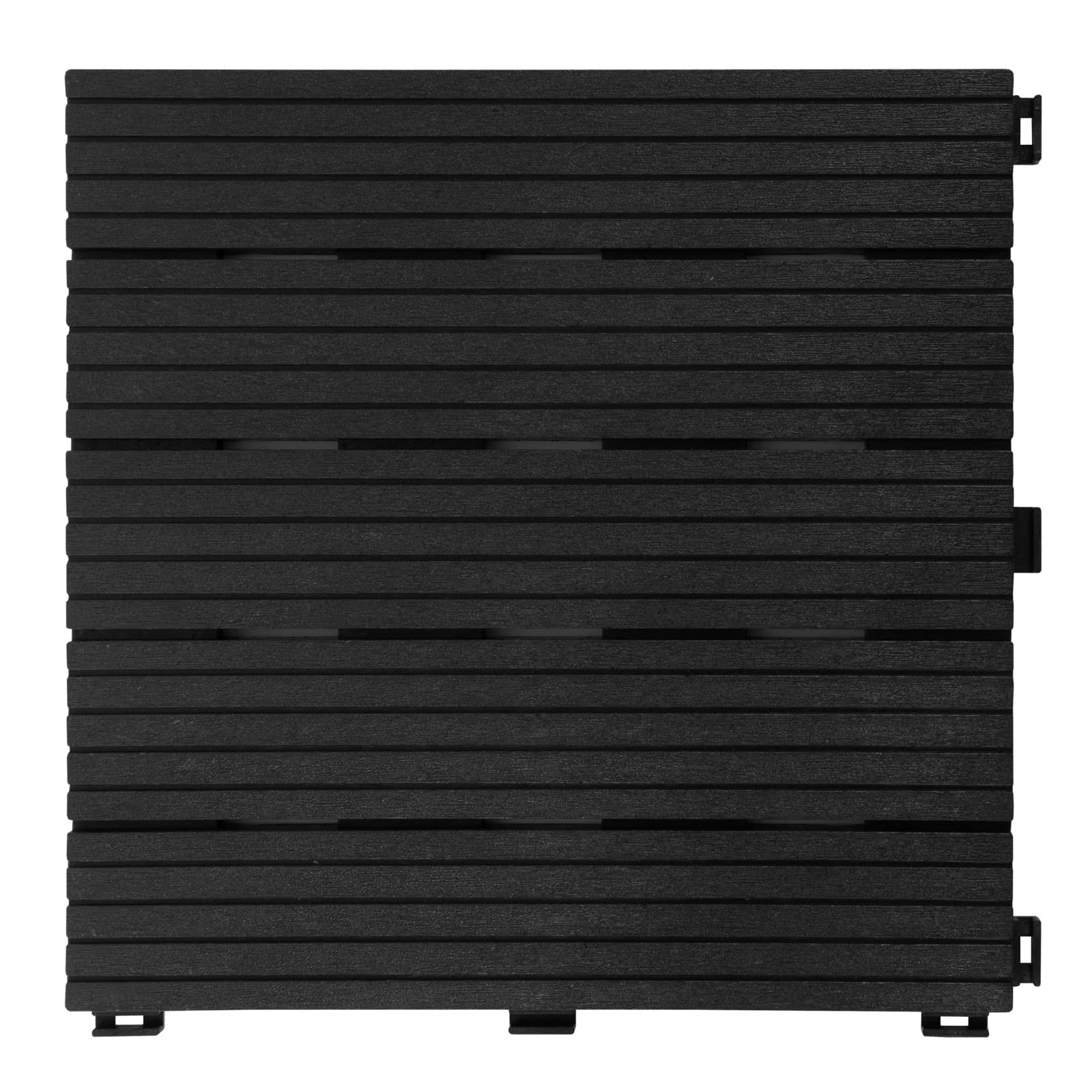 Floordirekt Fliesen 30x30 cm, 2m² = 22 Terrassenfliesen, Klickfliesen, Balkonfliesen in Holzoptik - Bodenbelag für Balkon & Terrasse - wetterfest mit Drainagefunktion | Grau | Claire