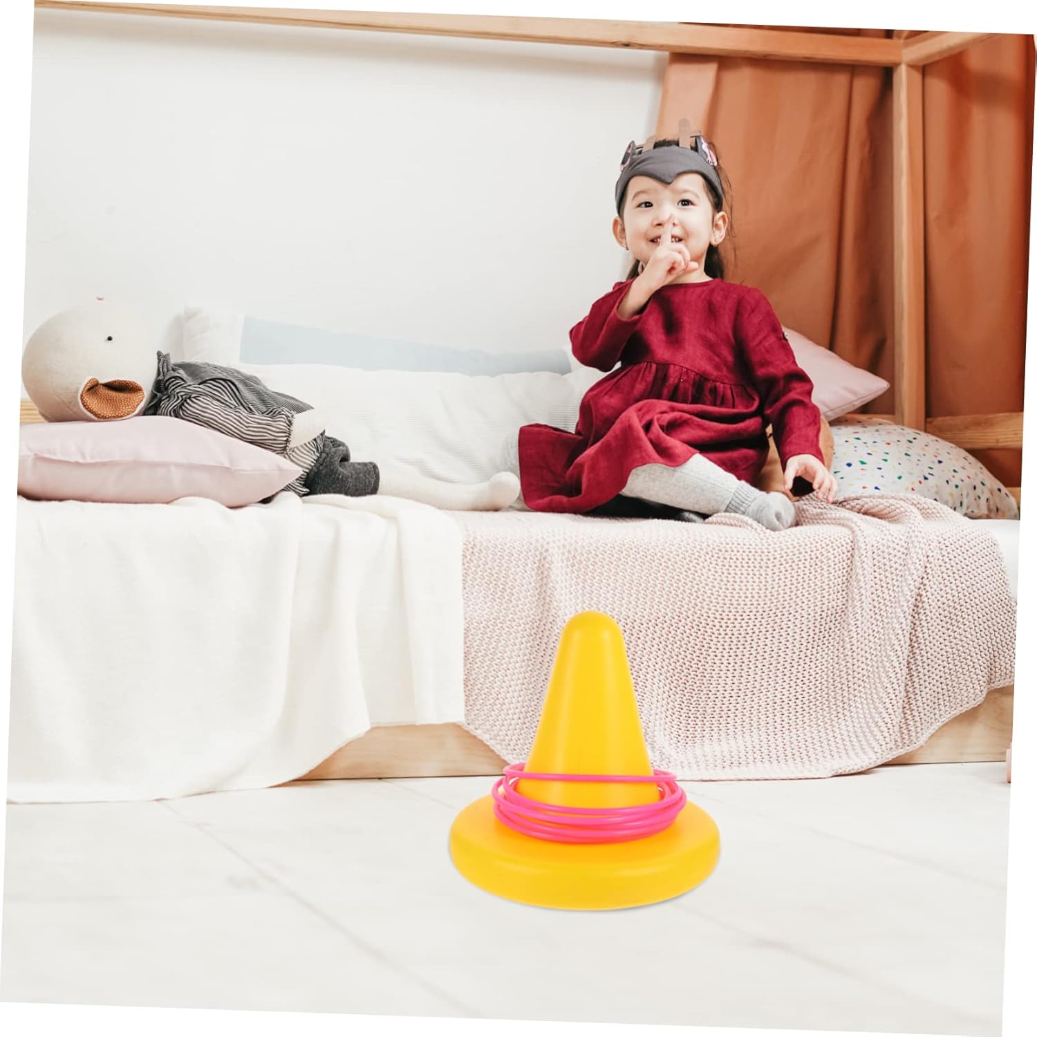 Boy Girl Balance Training Equipment Unique Single-leg Stools for Coordination Skills Development Safe with Rings Toddlers Early Education