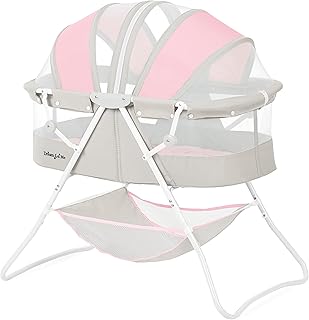 Dream On Me Karley Bassinet in Grey and Pink