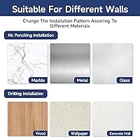 Vista 6 de Tope de puerta ajustable, tope de puerta de aluminio de 3.07 a 4.45 pulgadas para parte inferior de la puerta, tope de puerta negro mate para pared