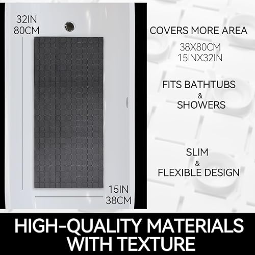 Vista 2 de Tapete antideslizante para bañera, tapete de ducha antideslizante, tapete de secado rápido, tapete antideslizante para bañera, piso, baño, cocina
