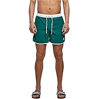 Urban Classics Retro Swim Shorts Costume da Bagno, Bianco/Verde
