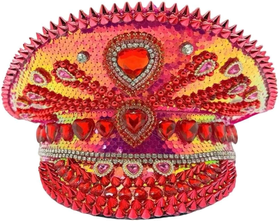 Stylish Heart Rhinestones Embellished Bucket Hat for Elegant Occasion Comfortable Polyester Fabric Ideal for Wear