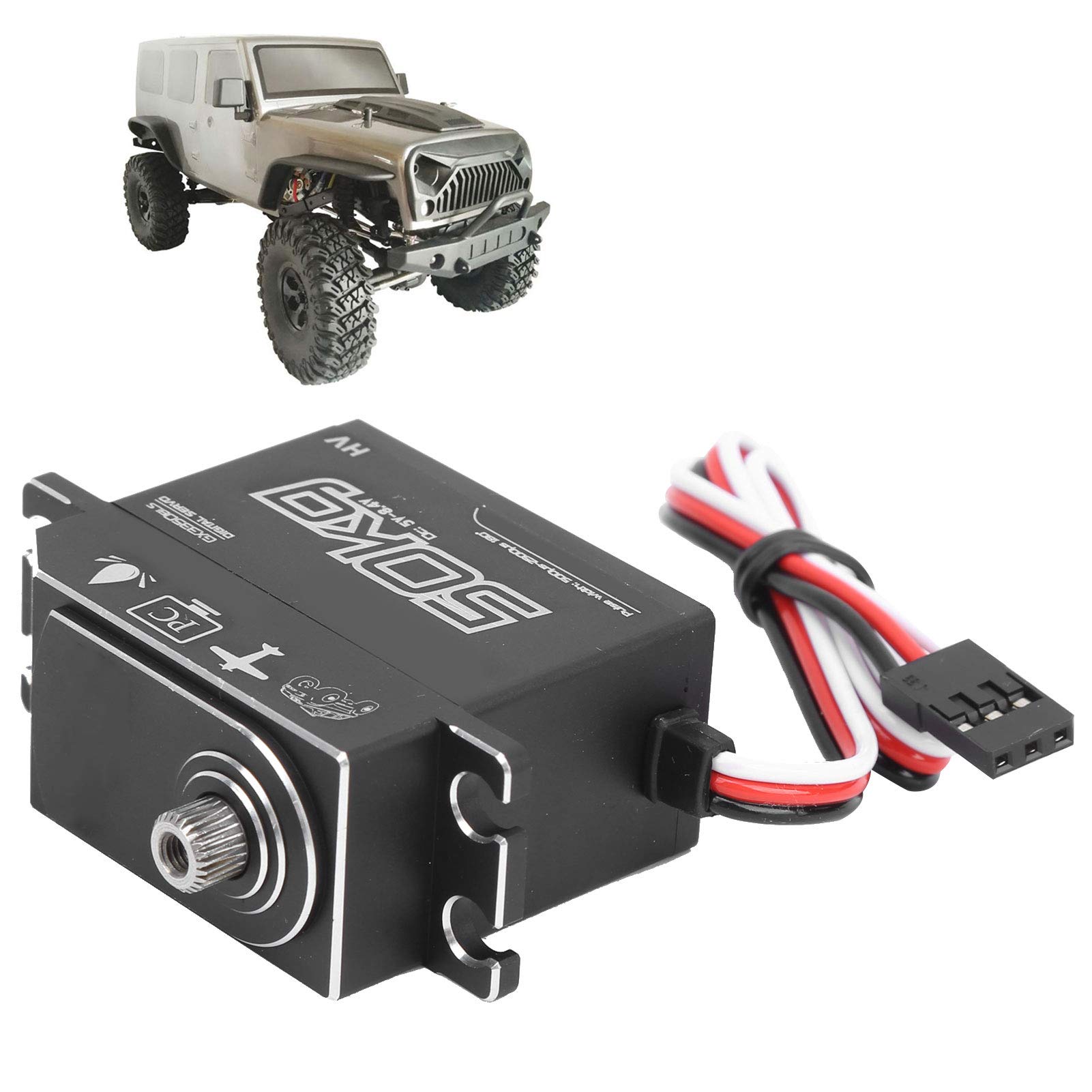 Serwo 50 kg, praktyczne do stosowania serwo ze stali nierdzewnej o silnym momencie obrotowym, do łodzi RC 1/10 1/8 RC Car