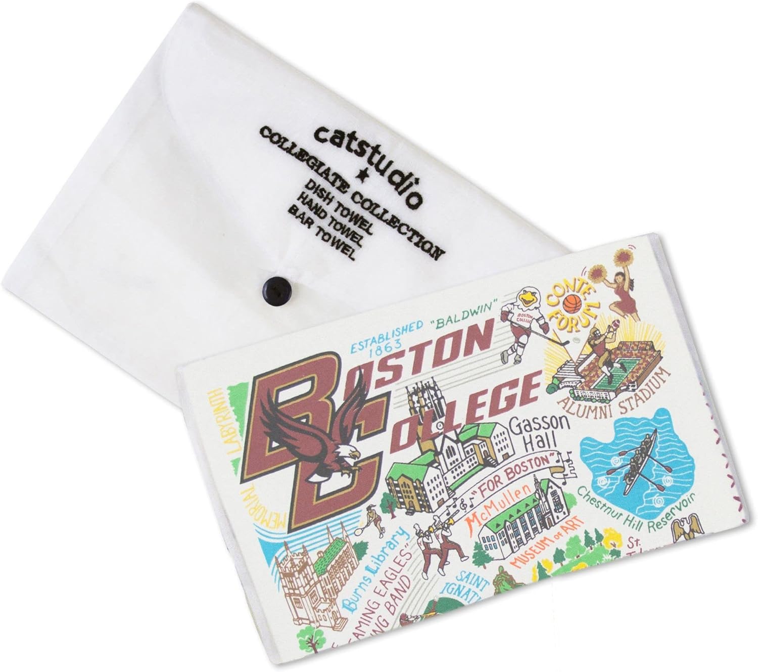 Catstudio Dish Towel, Boston College Eagles Hand Towel - Collegiate Kitchen Towels for Boston College Fans - Perfect Graduation Gift, Gift for Students, Parents and Alums - Image 2