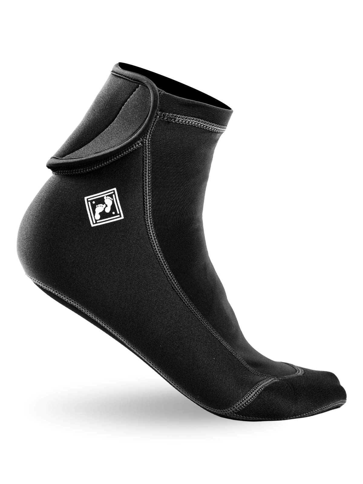 Two Bare Feet Comfort Flex Socks – Lightweight Neoprene Water Socks for Surfing, Swimming & Watersports, Flexible & Comfortable Fit, Ideal for Beach & Water Activities (Black, 2XL)