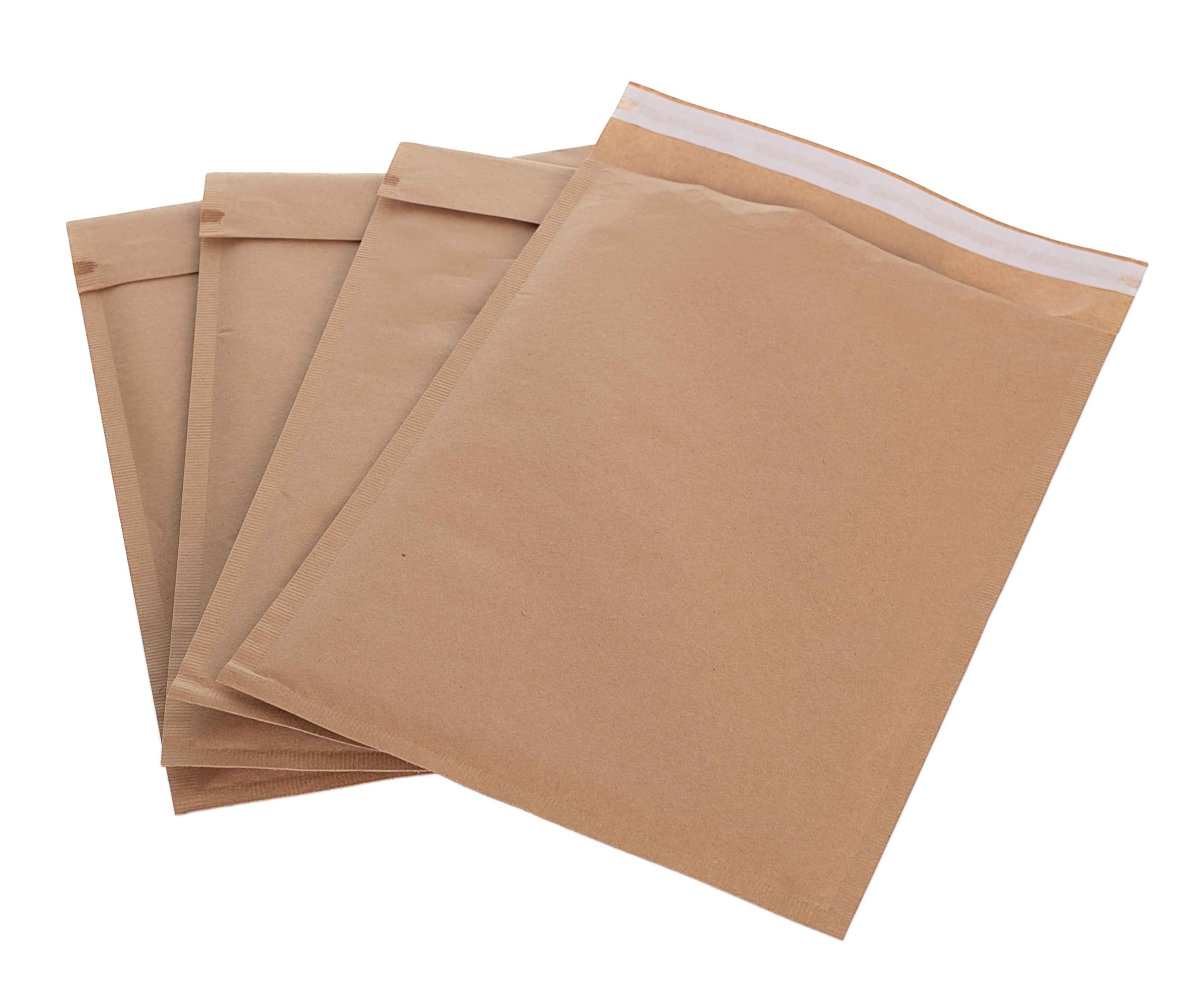 400 Luftpolsterversandtaschen G 7/ G/17, 250x350 mm, Gepolstert, Selbstklebend, Umschlag, Braun, Versandtasche für DIN‑A4+ / C4‑Unterlagen, Unbedruckt, Haftklebend, ohne Fenster (400)