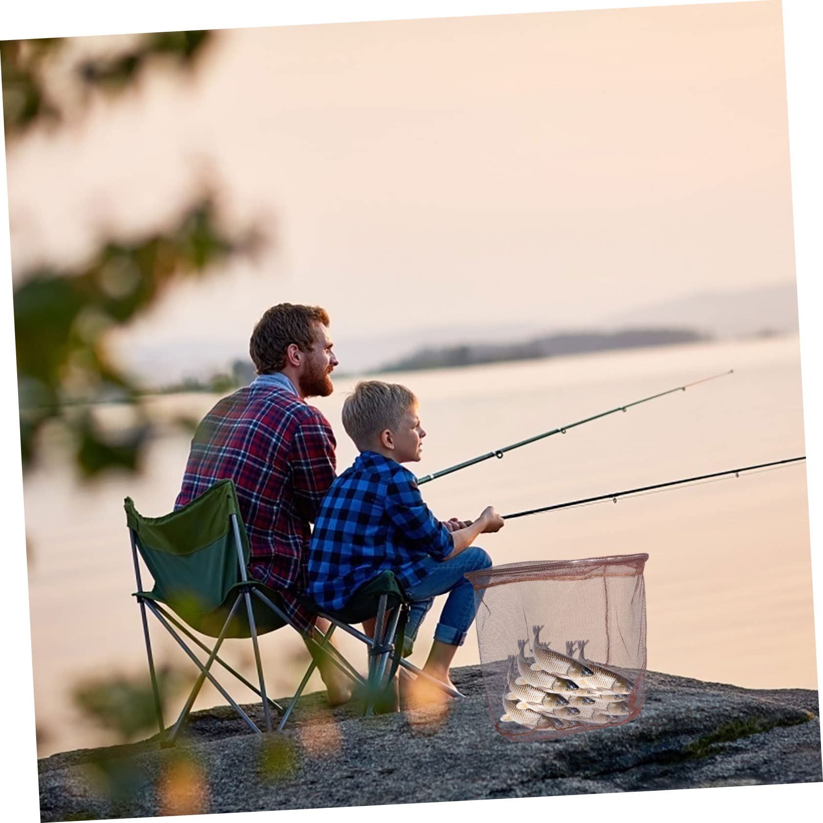 TOYANDONA Guadino Pesca in Nylon e Acciaio Inox, Rete Sostituibile per Pesci, Leggero e Delicato sui Pesci, per Laghetti e Pesca