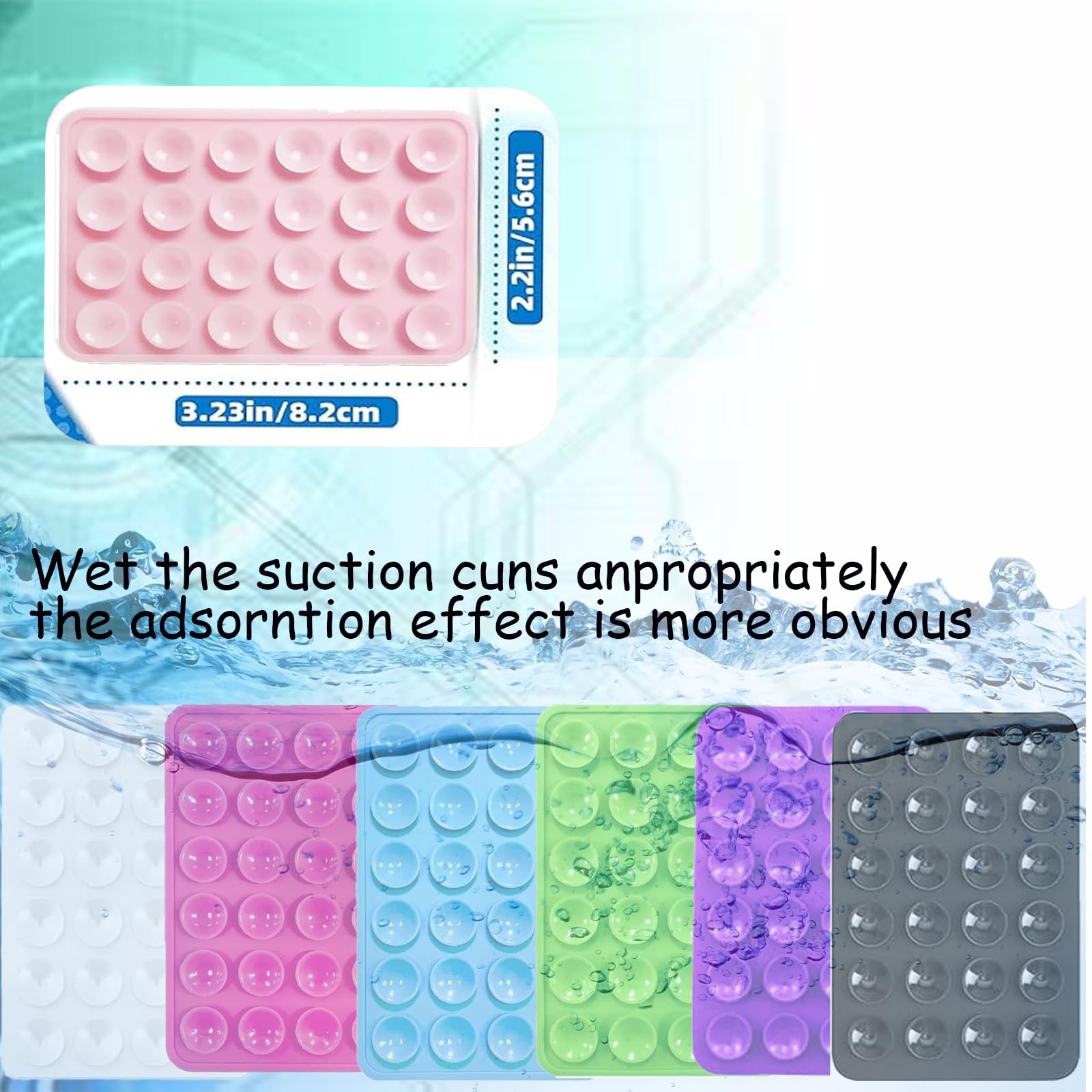 2PCS Silicone Suction Phone Case Adhesive Mount,Leeneen 2.2″ x 3.2″Hands-Free,St