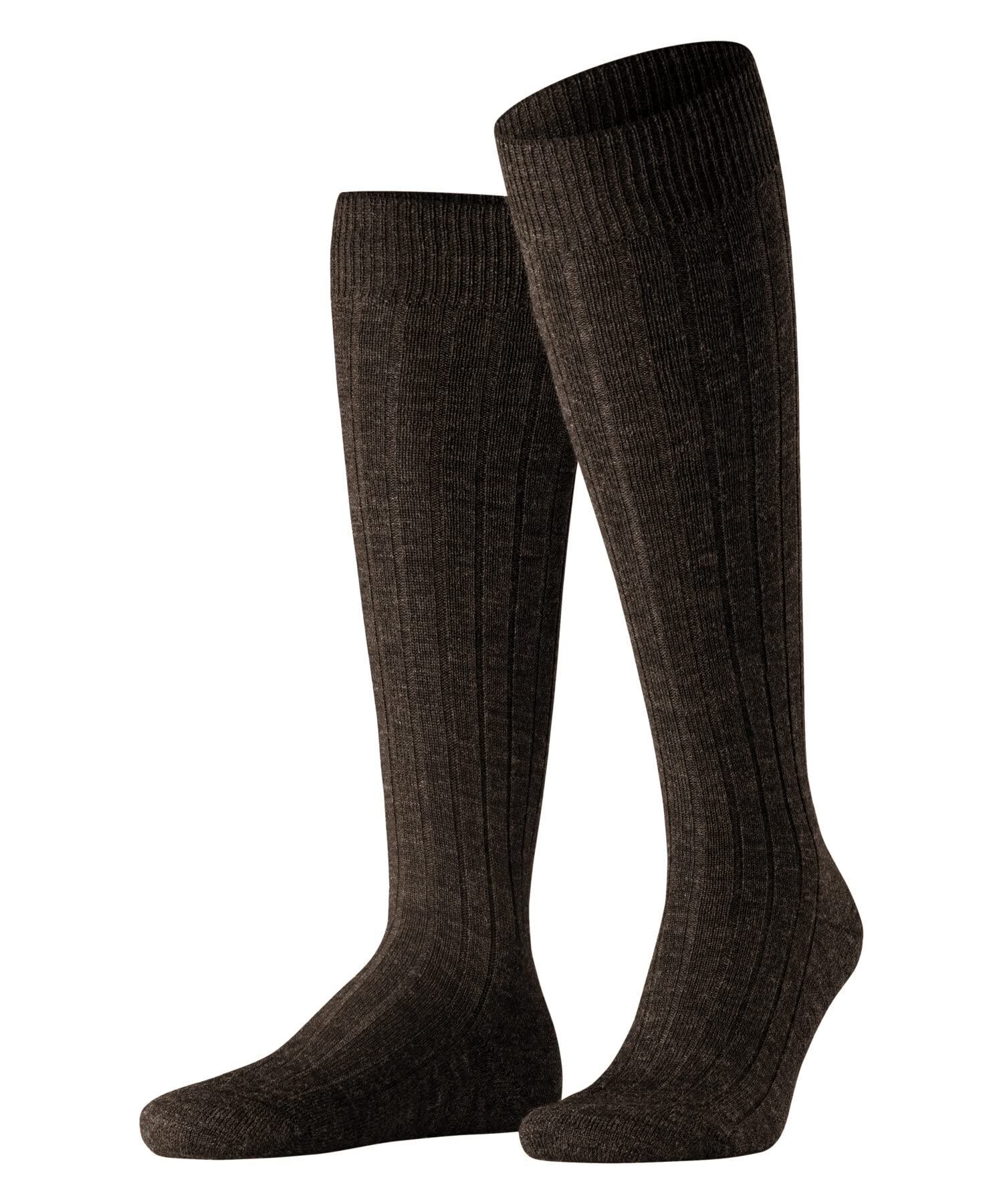 Falke Men's Brown Dark 5450 Teppich Im Schuh M Kh Wool Long Plain 1 Pair Knee-High Socks, 8.5-9.5