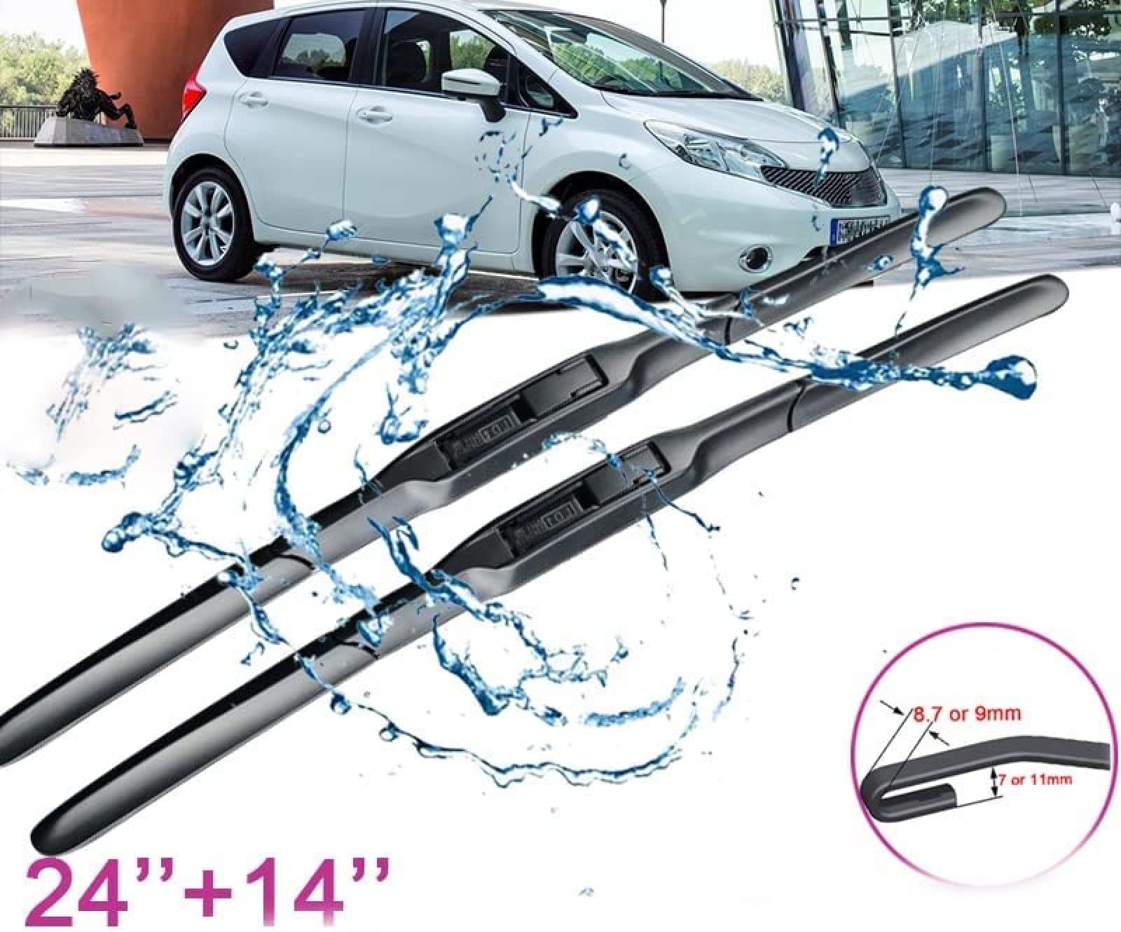 Limpiaparabrisas de 24 "+ 14" para Nissan para Note E12 2014 2015 2016 2017 2018 2019 limpiaparabrisas de Ventana Delantera de Coche