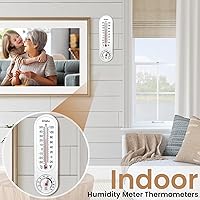 Vista 5 de 15 Pcs Indoor Outdoor Thermometer Hygrometer with Humidity Reading Thermometer Meter Temperature Humidity Gauge Meter with Celsius Fahrenheit for