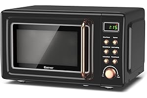 Moccha Compact 0.7Cu.ft Retro Gold Microwave