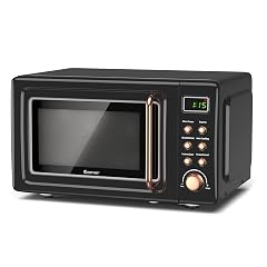 Retro Countertop Microwave Oven Large 0 7Cu ft 700-Watt Cold Rolled Steel Countertop with Time Setting Glass Turntable