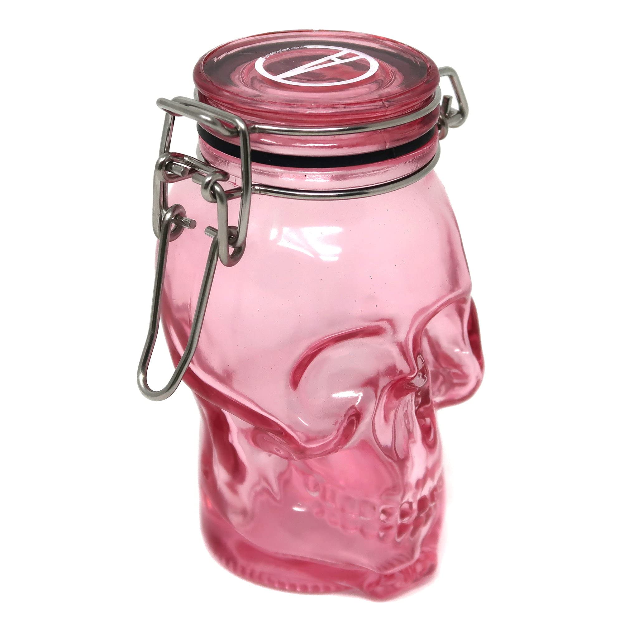 Skull 100mL Colored Glass Airtight Container (Pink)