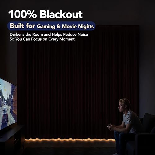 Miniatura 2 de Deconovo cortinas blackout 100 % con forro totalmente negro con aislamiento térmico de doble capa, oscurecimiento de la habitación, ahorro de