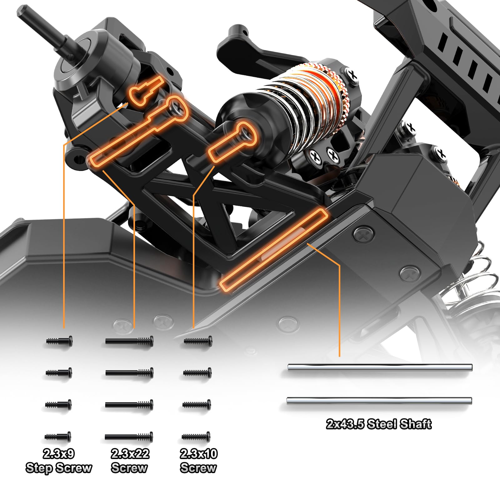 Kit De Pièces Consommables Pour Voiture RC 1/18 – Compatible 18323 18303 – Pare-chocs Et Suspensions