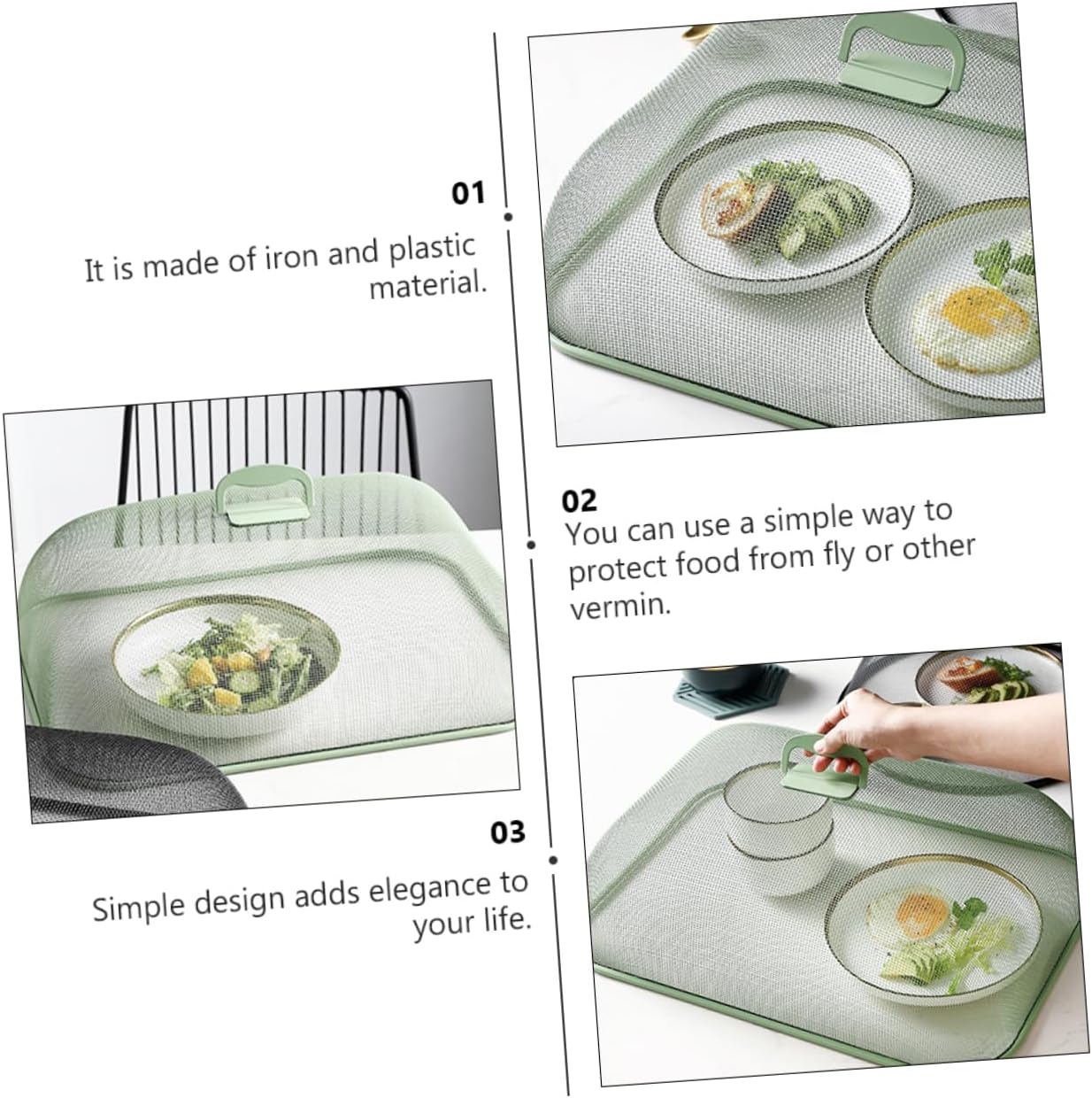 Collapsible Iron Art Food Cover Tent Mesh Food Protector for Outdoor BBQ Picnics and Parties Reusable Household Screen Umbrella Design