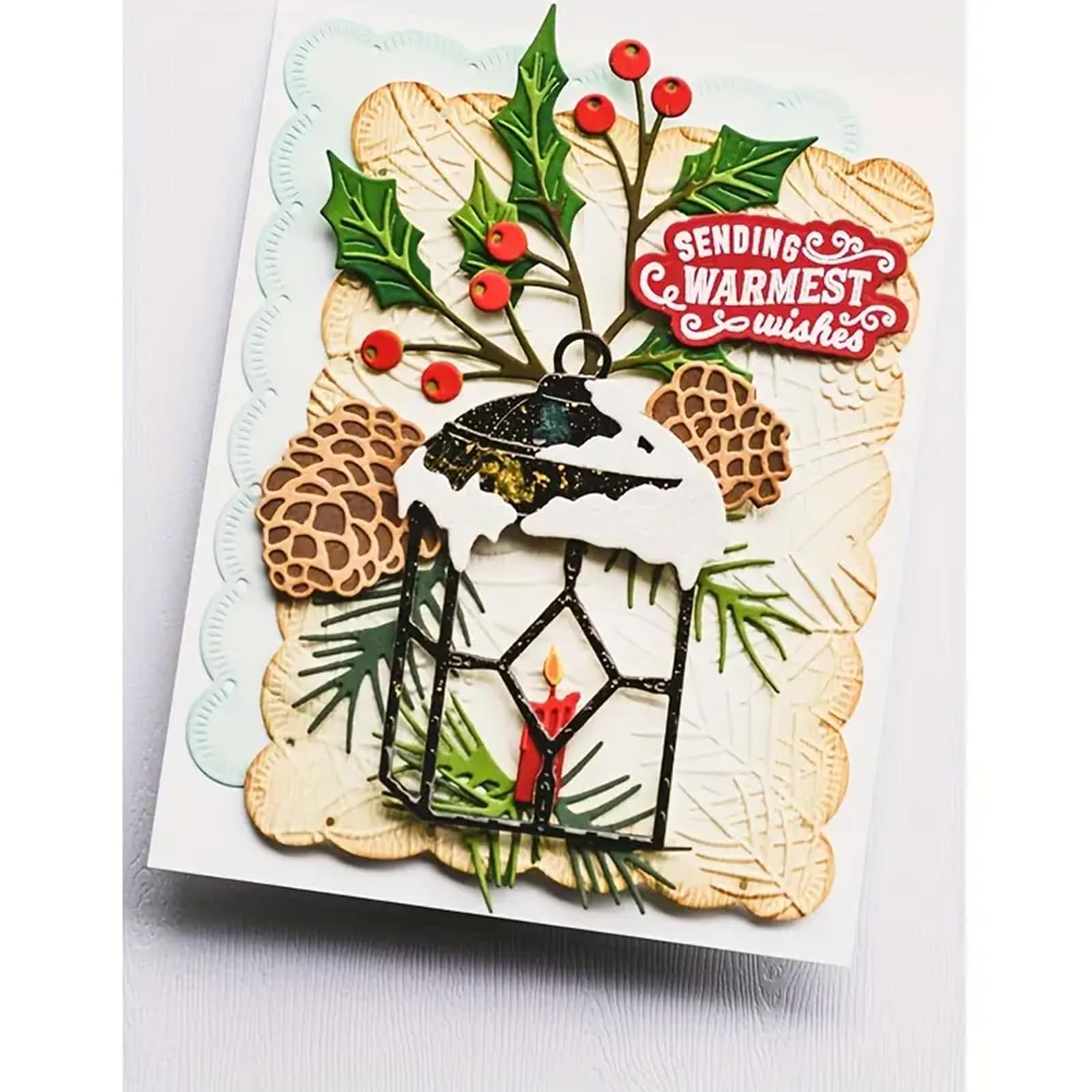 6 Piece Rectangle Frame Metal Die Cut Set - Lace Wave Cutting Dies For Scrapbooking