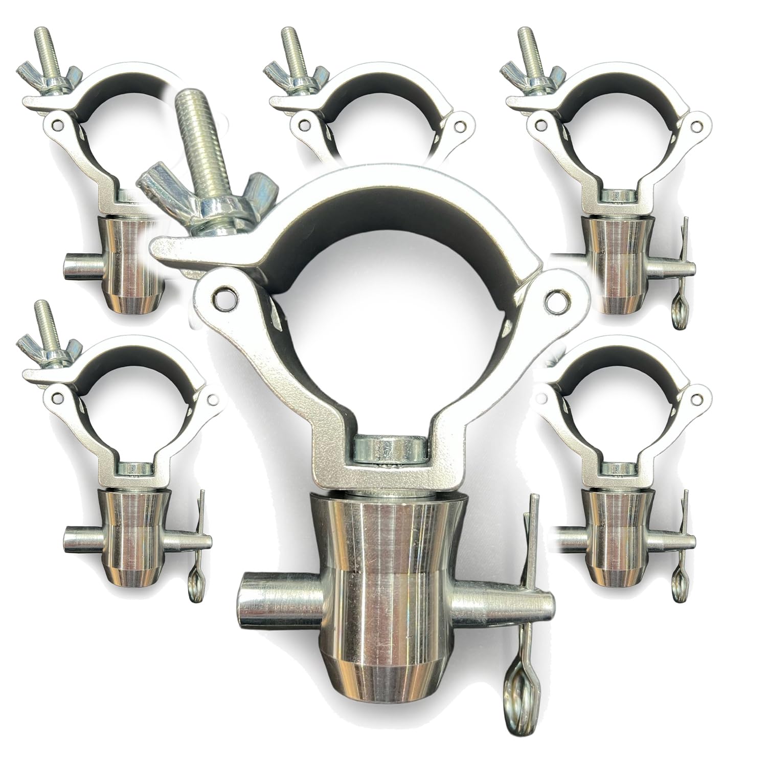 beamz 6x BC50-100 Half Coupler to Half Truss Conical 100kg Set – Secure Stage Lighting Clamps for Truss, Heavy Duty Half Coupler Truss Connector Pack for Rigging, Lighting & Effects, LED Accessories