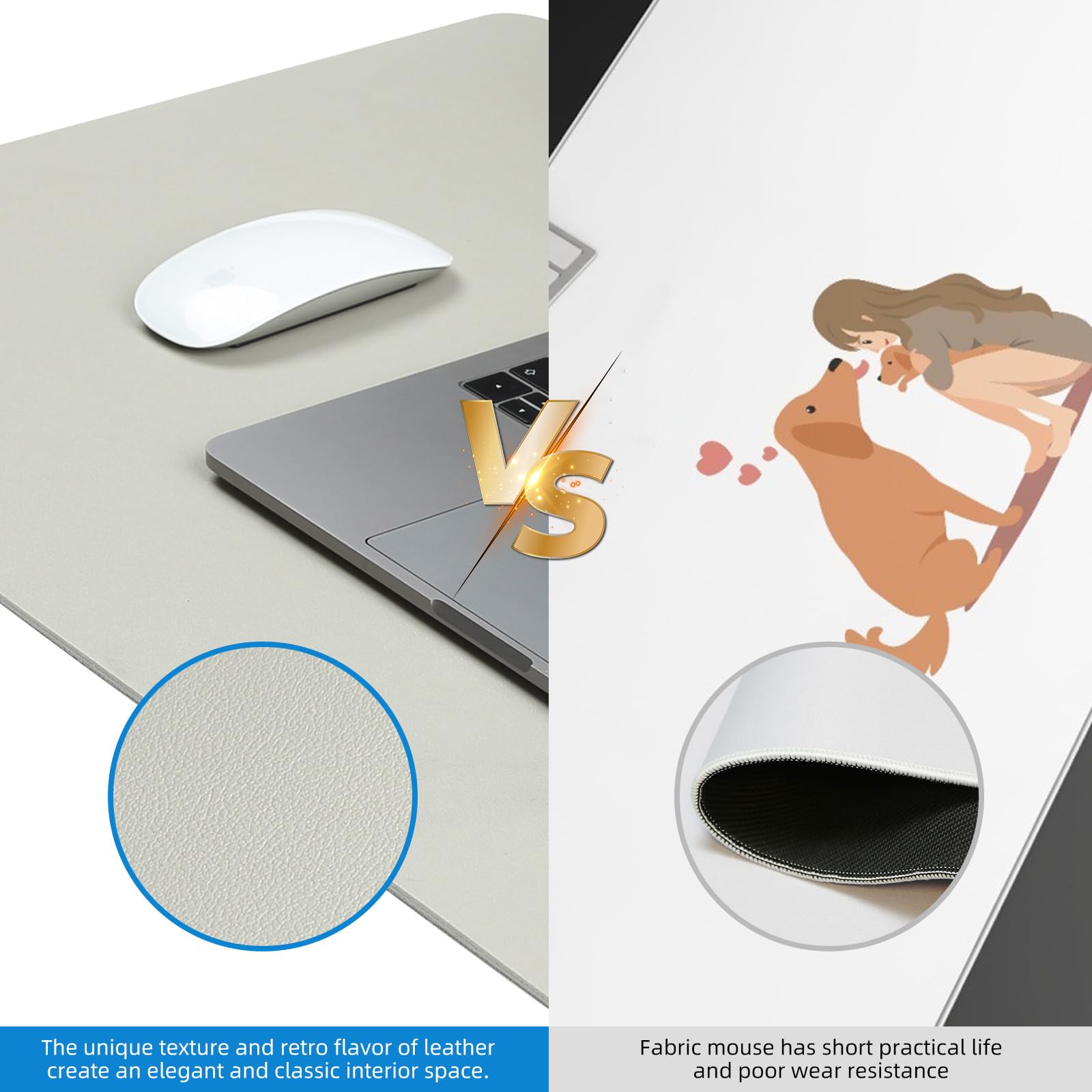 Tappetino per mouse con ricarica wireless, grande tappetino da scrivania con base antiscivolo, tappetino per mouse e tappetino per computer, tappetino di ricarica wireless per ufficio, casa, lavoro,