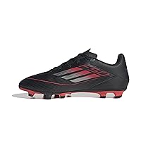 adidas F50 Club Football Boots FG, MG, Scarpe da Calcio Unisex-Adulto, Core Black, Iron Met., Lucid Red, 45 1, 3 EU