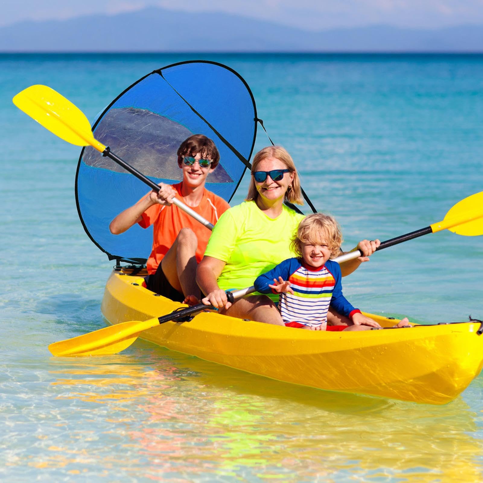 Voile à Vent pour Bateau de Kayak, Voile à pagaie pour Kayak sous Le Vent | Voiles de Kayak à fenêtre Transparente, Accessoires de Kayak | Pagaie portative de Vent de Kayak d' de Planche