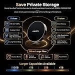DIGIERA 1TB Magnetic Portable SSD, External Solid State Drives with USB-C 3.2 Gen 2x2, Speed Up to 2000MB/s, Compact & Durable, Compatible with iPhone 15/16 Series and Other USB-C Devices, Black