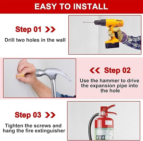 Miniatura 4 de Paquete de 4 soportes universales para extintores de incendios, soportes y soportes para extintor de incendios modificados para adaptarse a una