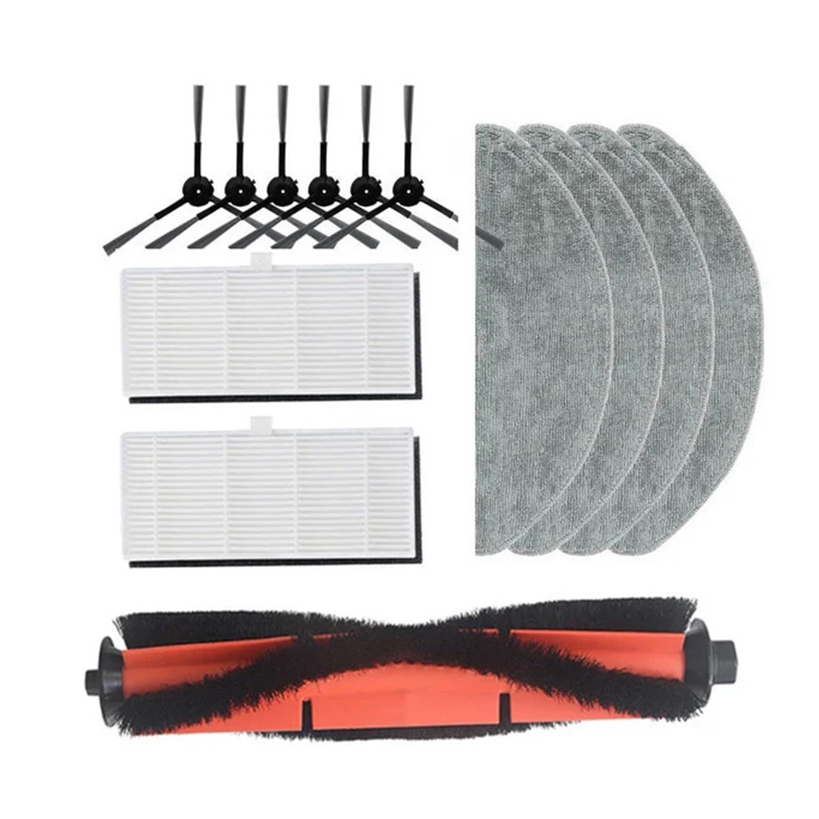 SteFik Paños for fregona Bolsas for el Polvo Cepillo Principal Cepillo Lateral Filtro HEPA. Compatible con repuestos de aspiradora Robot Lydsto R1, Limpieza del hogar. (Color : As Shown-23)