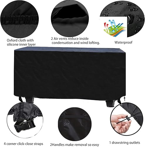 Miniatura 4 de Cubierta de mesa de preparación al aire libre 67 pulgadas de largo x 45 pulgadas de ancho x 28 pulgadas de alto, resistente al agua 600D para mesa