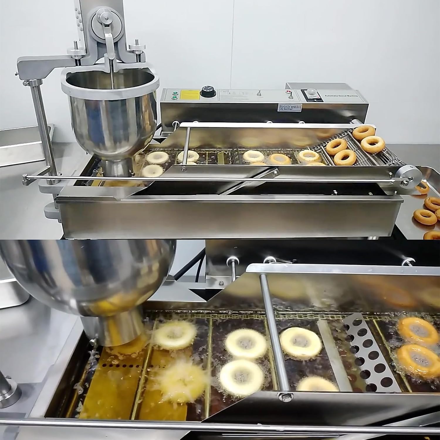 Machine À Beignets Automatique À 2 Rangées, Machine À Beignets Commerciale, Friteuse Automatique, Machine De Collecte Des Beignets Avec Moules De 3 Tailles, Retournement Automatique, Comptage