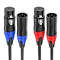 Vista 8 de Cable XLR de 10 pies, paquete de 4 unidades, cable macho a hembra, cable de micrófono equilibrado profesional XLR macho a hembra, cable de micrófono