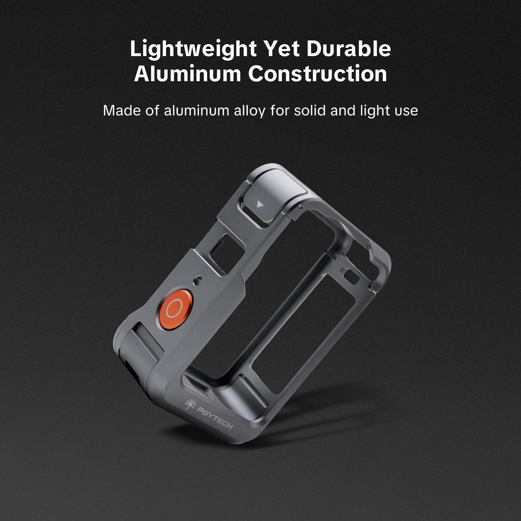 PGYTECH Caméra Cage pour DJI OSMO Action 6 Boîtier Alliage Aluminium Cadre de Protection avec Connecteur Magnétique à libération Rapide, Filetage Trou 1/4 Pouce pour Accessoires Lumière/Microphone