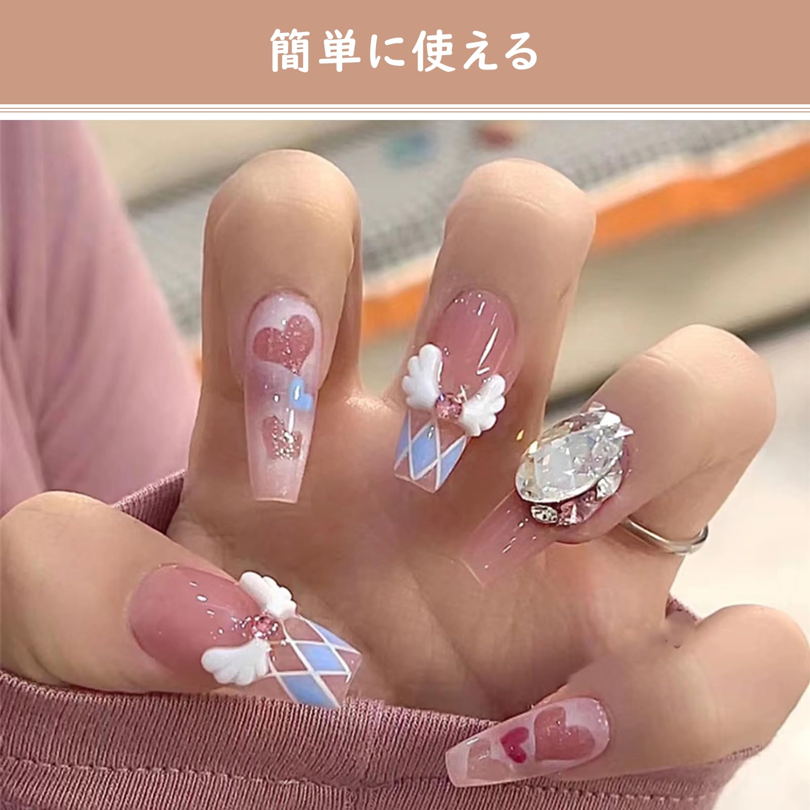 Amazon.co.jp: MAEXUS ネイルパーツ 翼 30組入り 夜光の3Dネイルパーツ