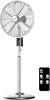 Holmes 16" Chrome Oscillating Pedestal Fan with Remote, 75° Oscillation, 3 Speeds, 3 Modes, Adjustable Height & Tilt - Powerful Home Cooling