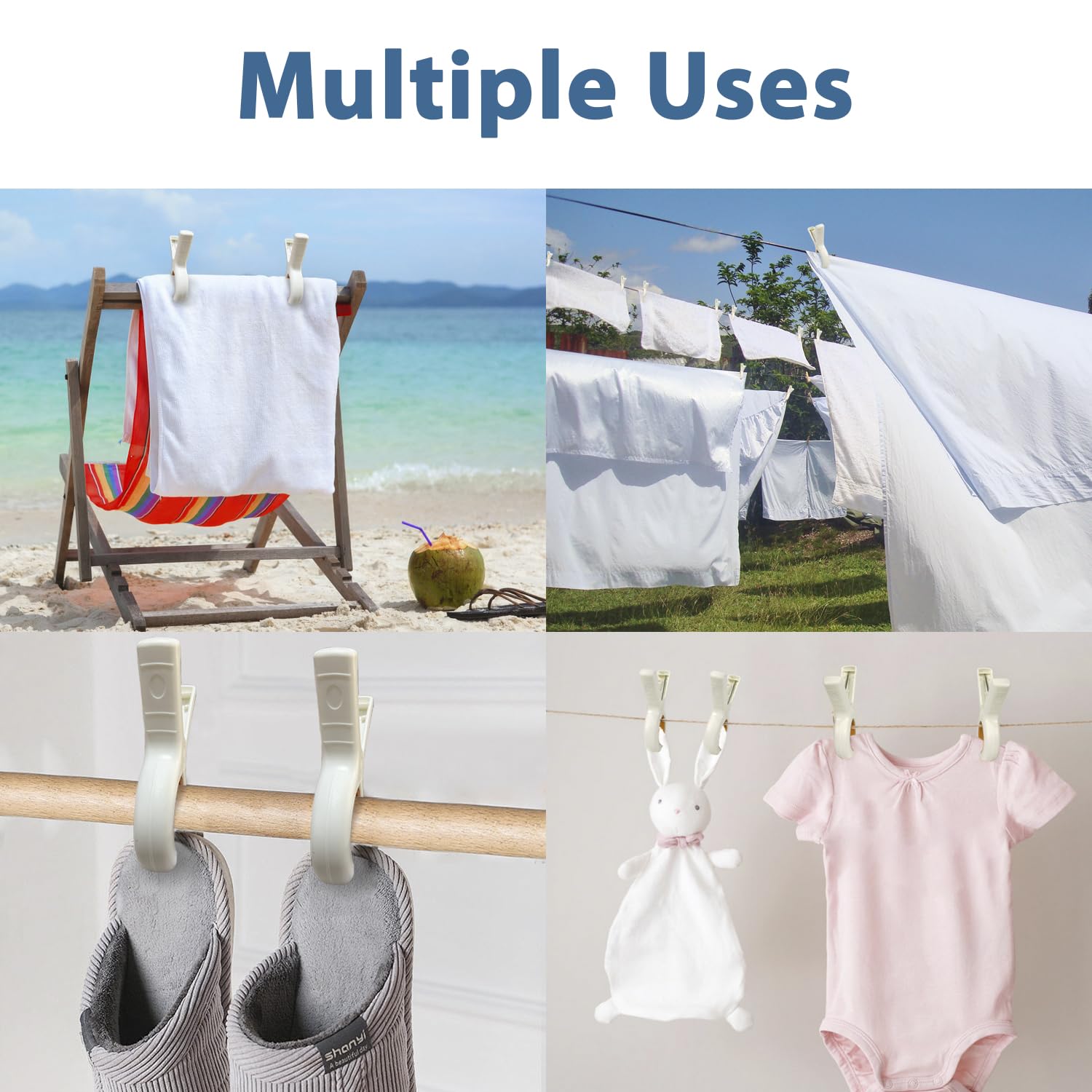 6 Stück Handtuchklammern Für Strandliegen - Groß Metall Klammern 12,5cm | Winddicht Mit Schutzhülle