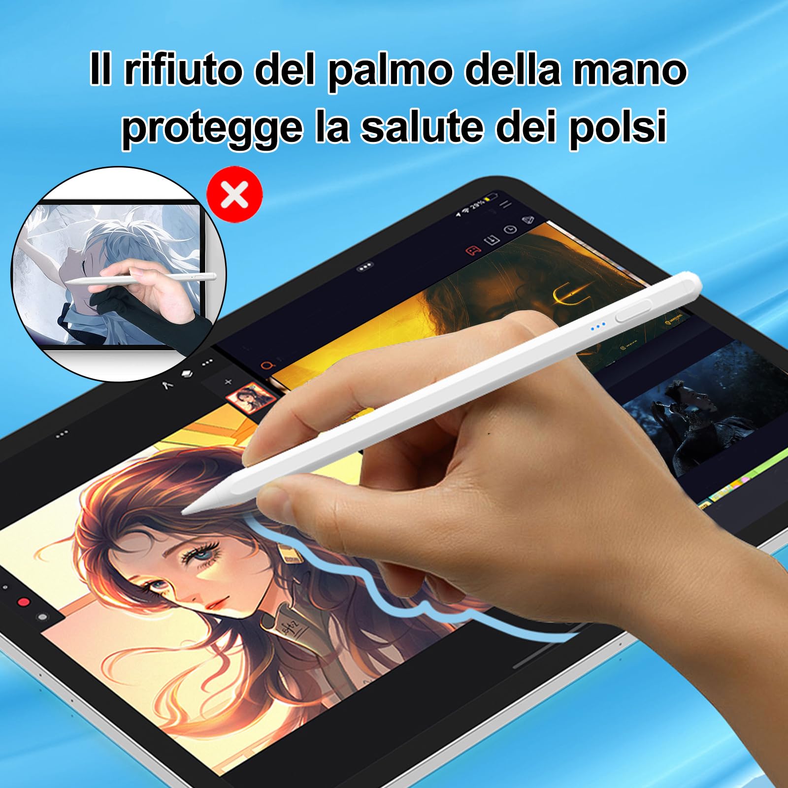 Penna stilo per stilo Apple Pencil compatibile per iPad 2/3/4/5/6/7/8 generazione Pro 9.7/10.5/11/12.9 Air 1/2/3/4 Mini 1/2/3/4  202192403