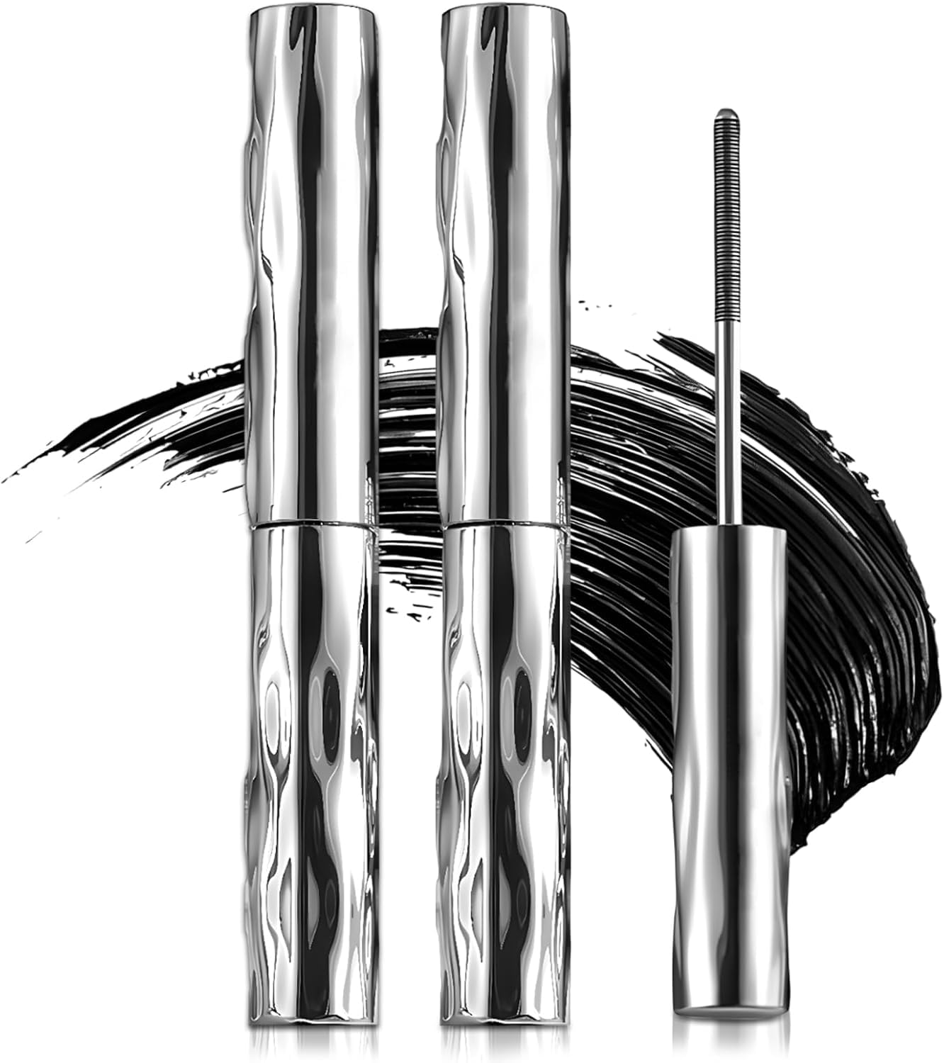 2PCS Mascara für ältere Frauen, 2026 Neu Metal Mascara mit Metallbürste, 3D Curling Eyelash Iron, Wasserfest Iron Eye Mas cara Volumengebende Wimperntusche Schnell Trocknend und Wischfest