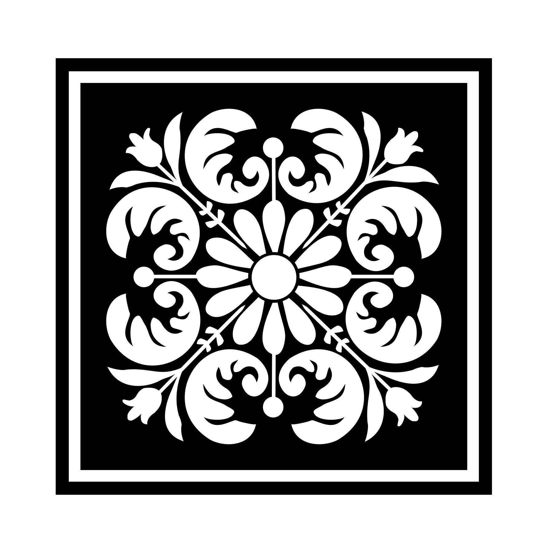 Metal Monkey Stickers Daisy Flower Pattern Shape Frosted Etch or Stained Glass Effect Window Decal SQUARE 300mm Glass Etch