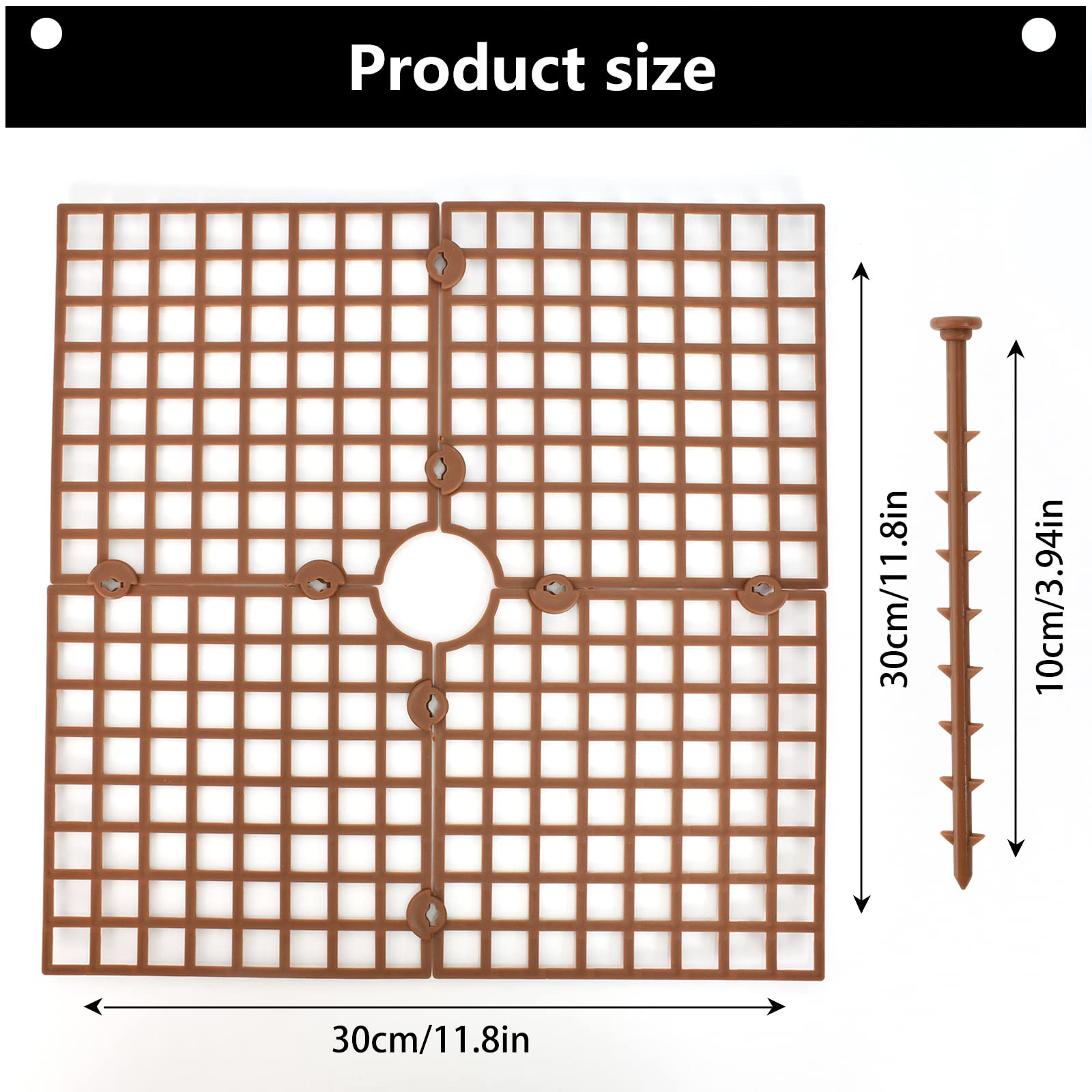 Zimoer Plant Pot Cover, Flower Pot Soil Guard 30cm Square Brown - Image 2