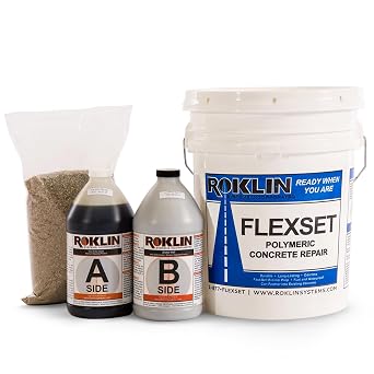 Roklin Systems Inc. FlexSet Rapid Concrete Repair Gray, 5 Gallon Kit