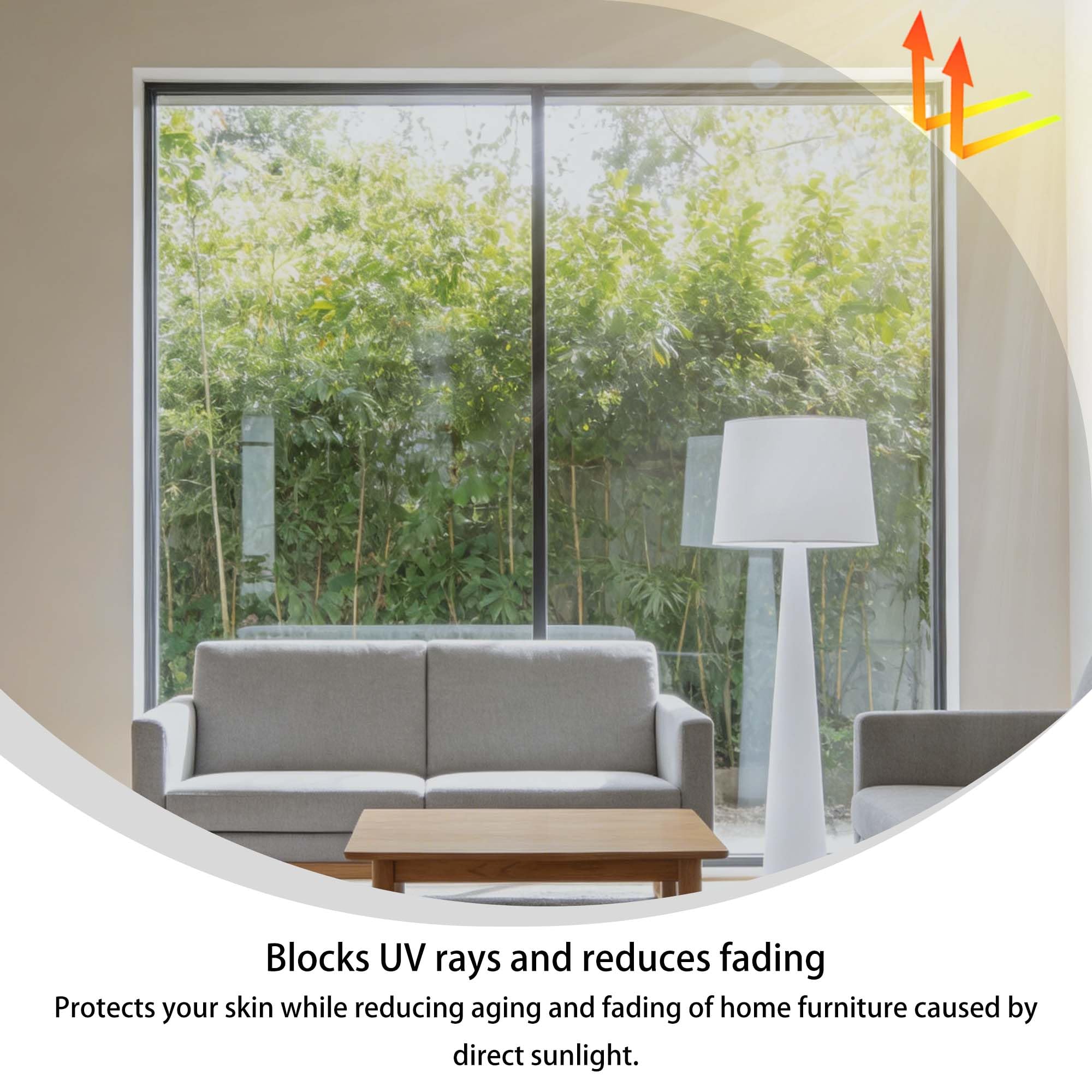 Sonnenschutzfolie Fenster Innen Fensterfolie Sonnenschutz 68 x 100 cm UV Schutz Sichtschutzfolie Reflektierende Fensterfolie Selbstklebend für Büro Und Haus, Doppelseitiges Silber
