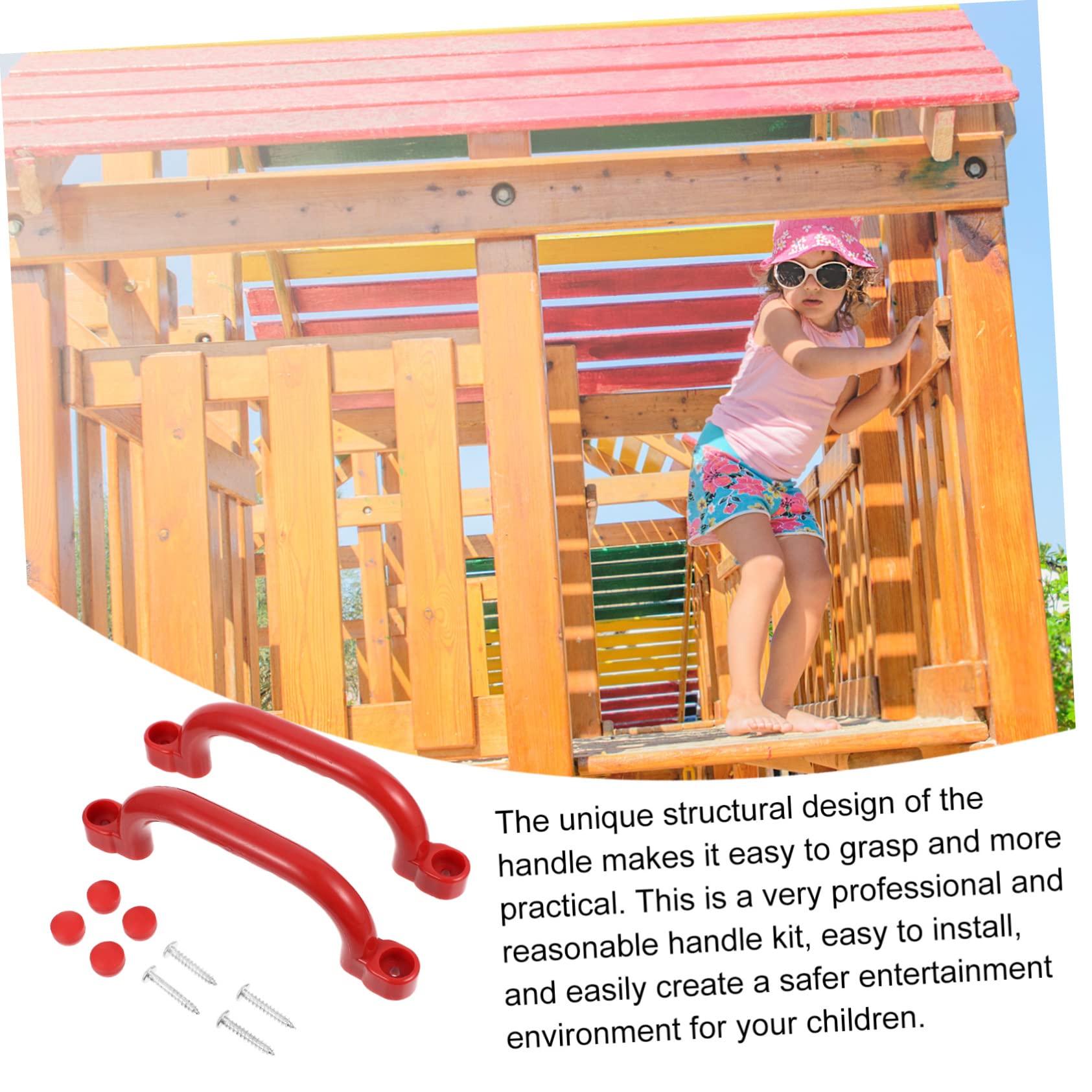 Toddmomy Set of 4 Plastic Handles Child-Safe Easy Install for Indoor/Outdoor Playhouse Grip