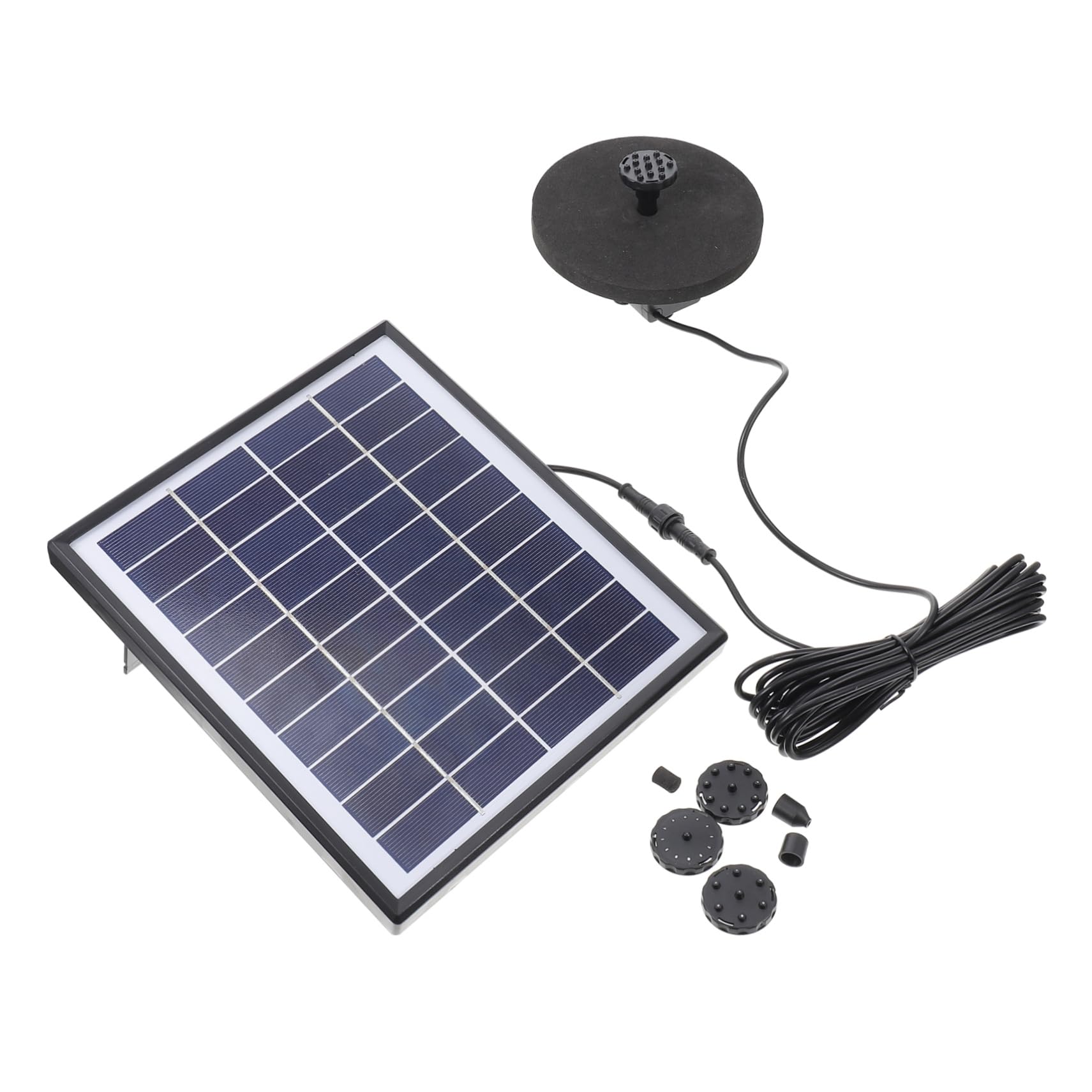 Pompa Fontana Solare 5w 380l/h in Abs Nera per Esterni | Decorazione Giardino e Piscina, Ricircolo Acqua per Ossigenazione, Soluzione Solare per Outdoor Stile Casuale