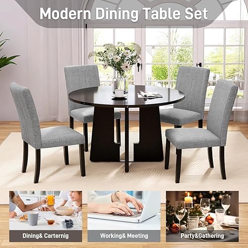 Miniatura 4 de Round Dining Table for 4, Modern Kitchen Dining Table, 43 Inch Round Dining Table for Kitchen Living Room